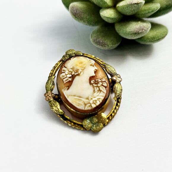 Victorian 19th Century Cameo Carved Shell Brooch & Pendant - Picture 6 of 9